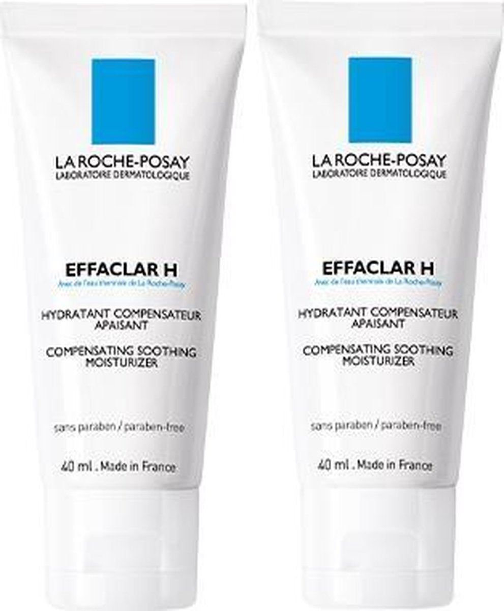 La Roche-Posay Effaclar H dagcrème - 2x40ml - Hydrateert vette huid