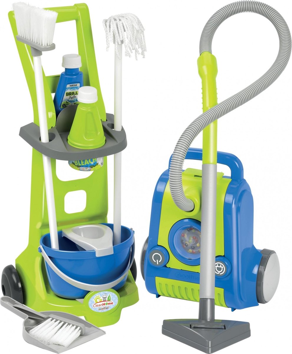 écoiffier Clean Home Schoonmaaktrolley en stofzuiger