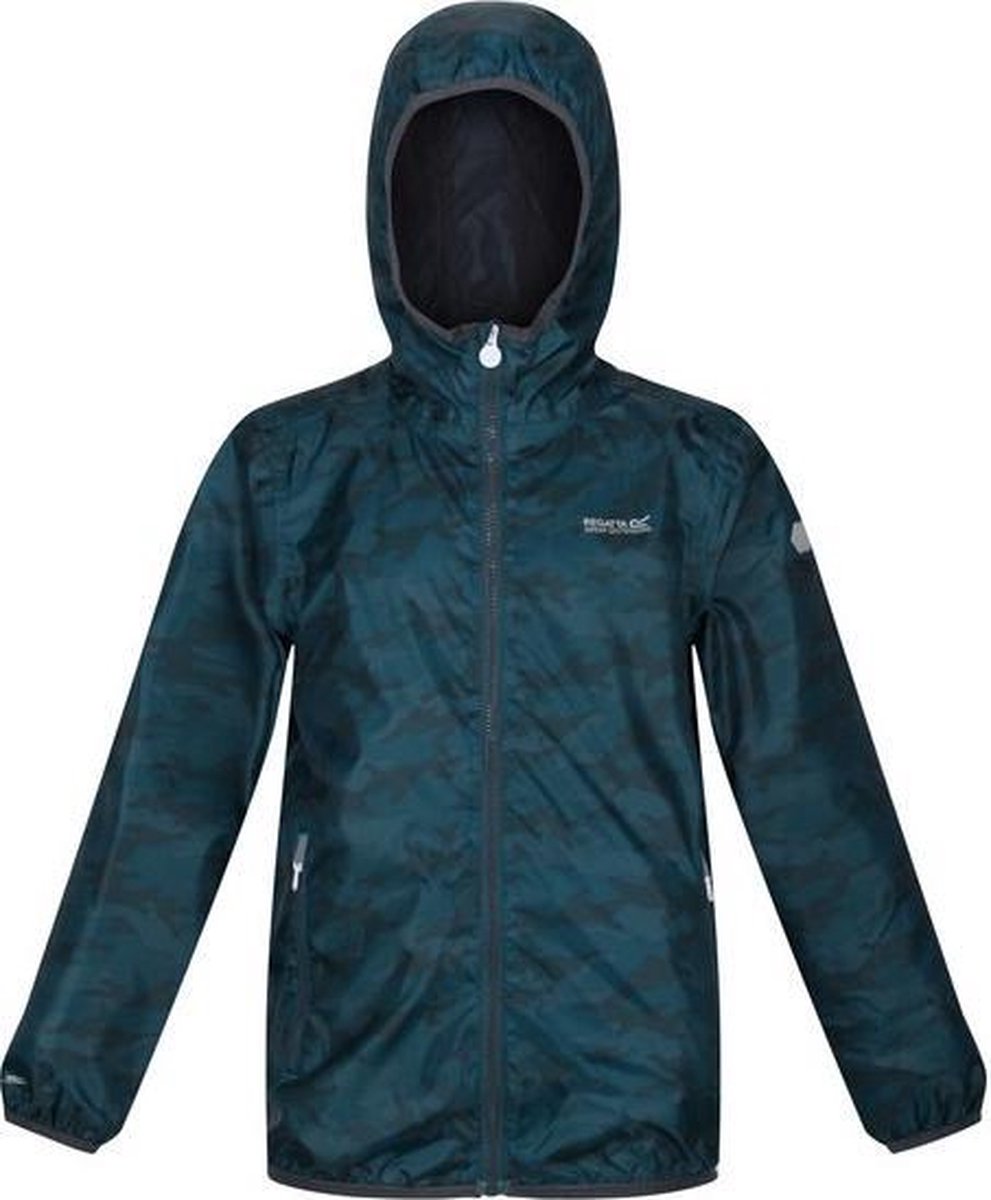 Regatta Regenjas Lever Junior Polyester Turquoise/grijs Maat 110/116