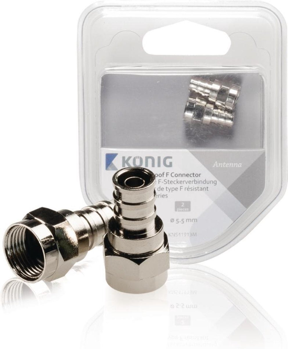 Weatherproof F connector male 5.50 mm 2 pcs metal