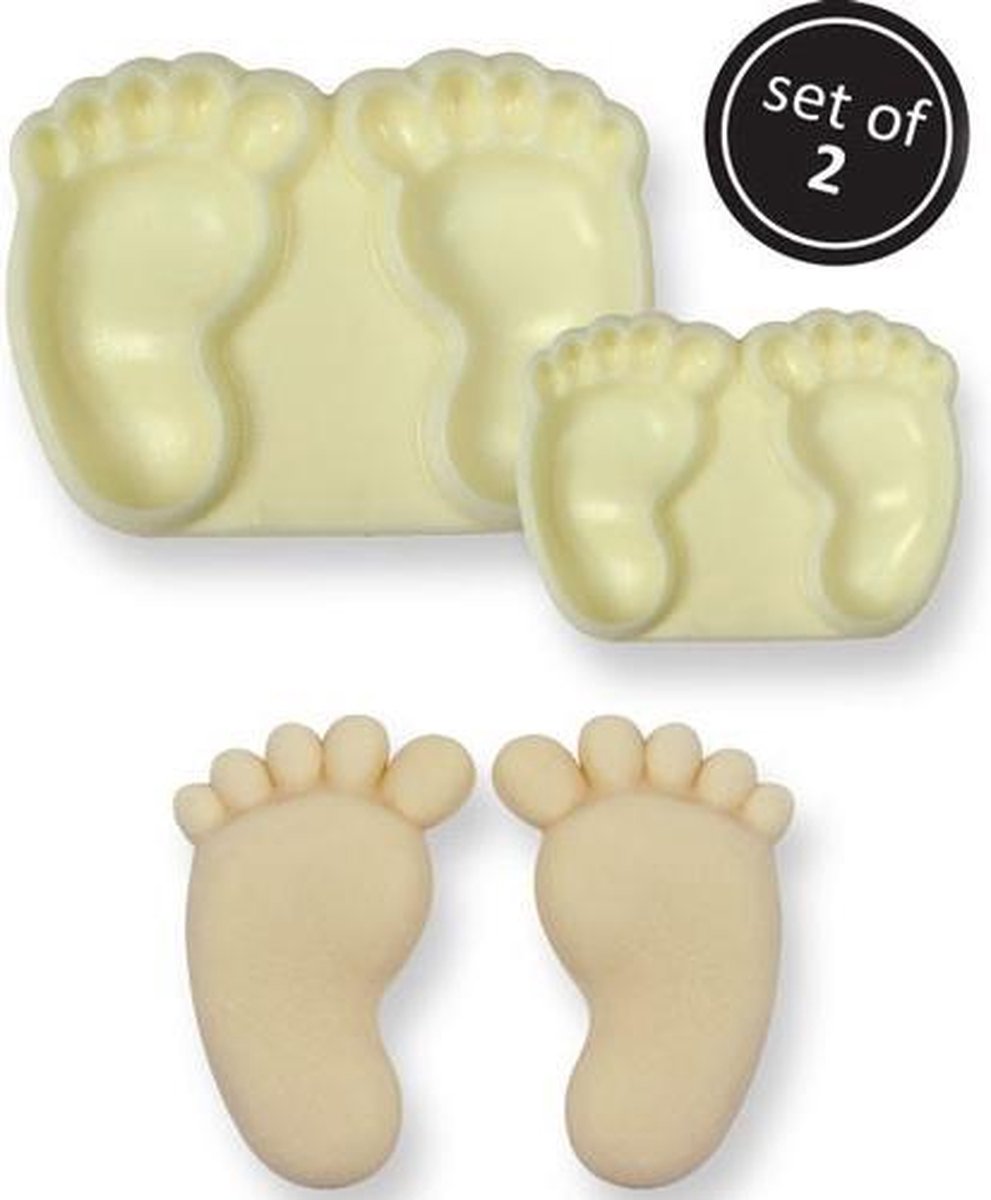 JEM Pop it uitsteker/mal Baby feet (baby voetjes) set/2