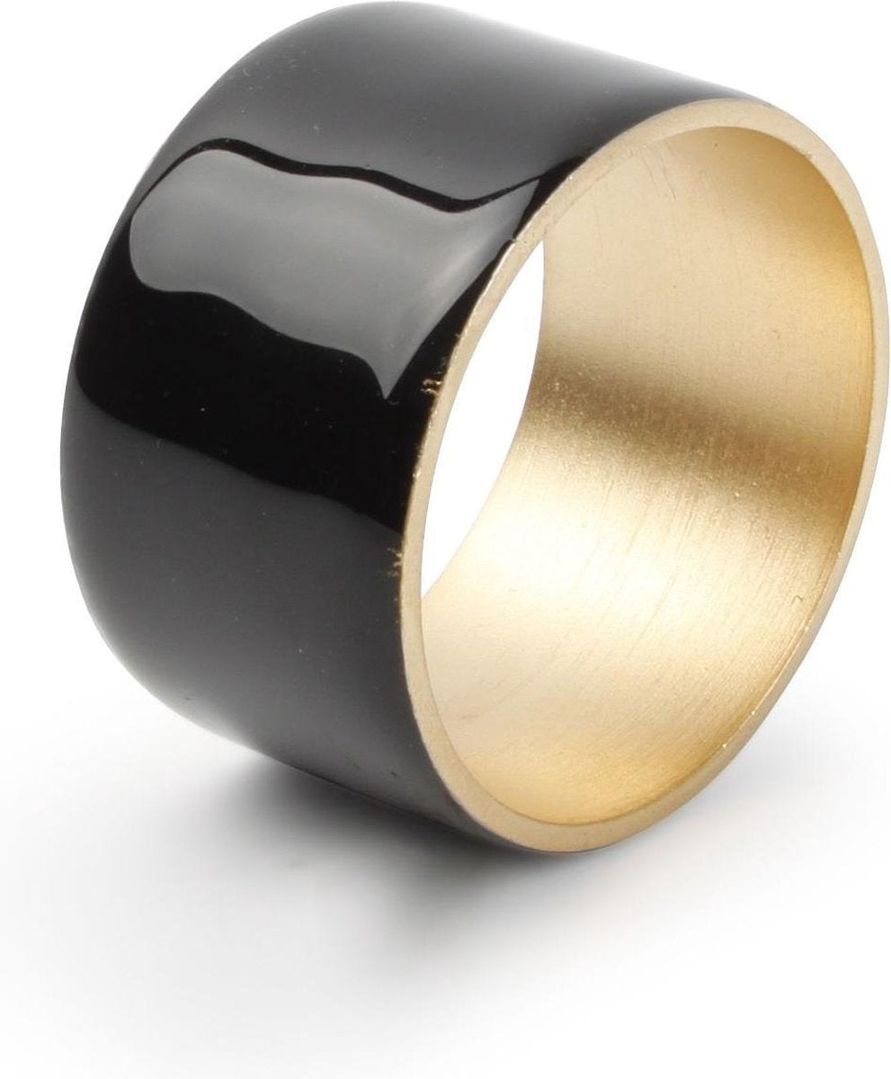 Salt&Pepper Servetring 5cm zwart/goud Centro - set/4