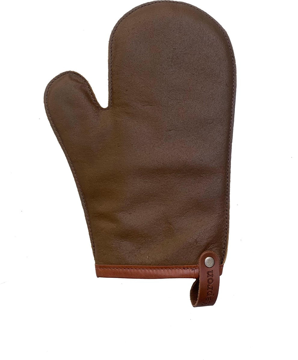 Xapron leren (BBQ) ovenwant Kansas - kleur Rust (bruin)