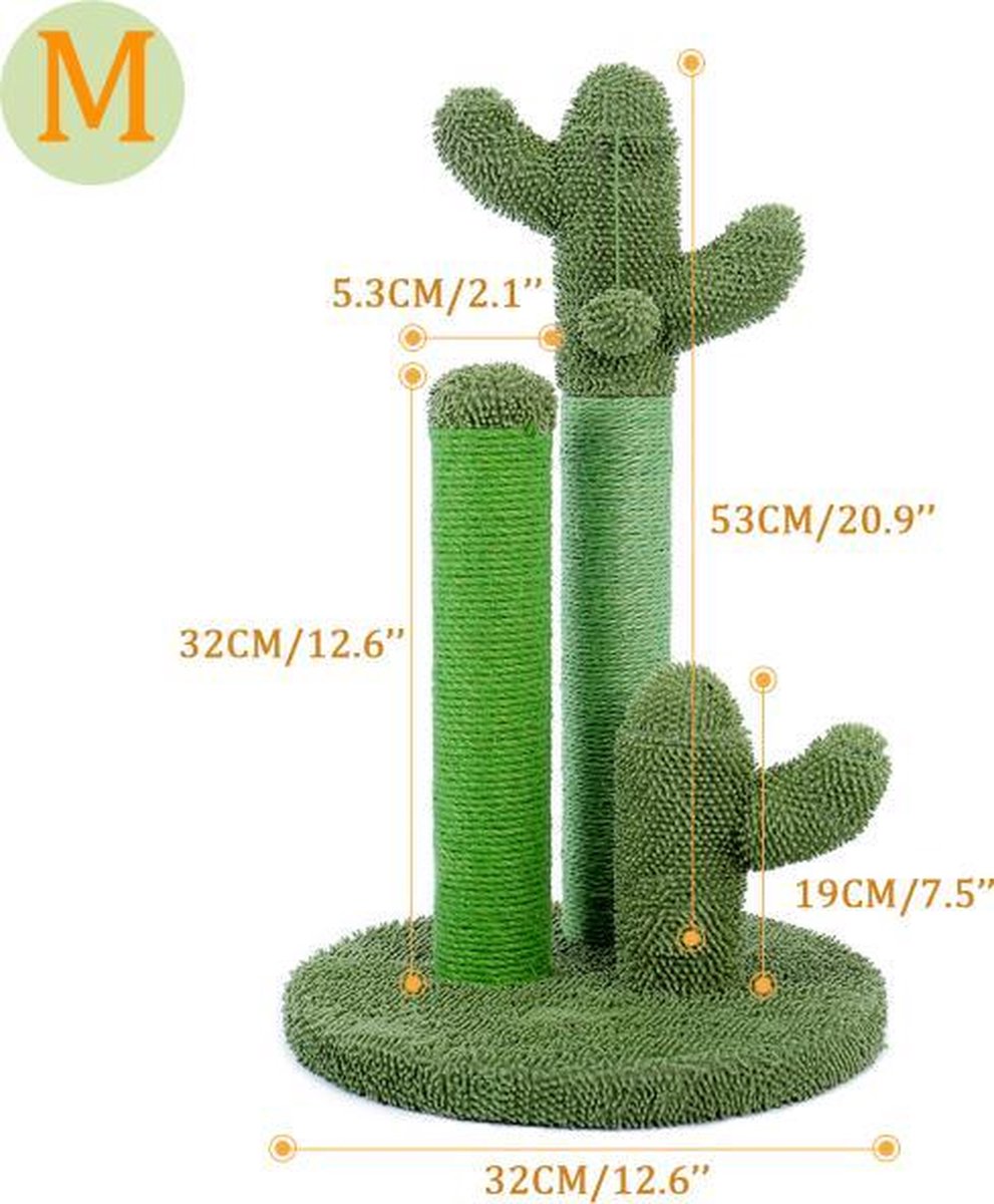 TBG Leuke Cactus Huisdier Krabpaal Speelgoed met Bal Krabpalen voor Katten Kitten Klimmen Boom Kat Speelgoed Beschermen Meubels Snelle levering MT0066GN-M