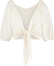 WALLIEN - Dames Omslag Top - Crispy White - Wit