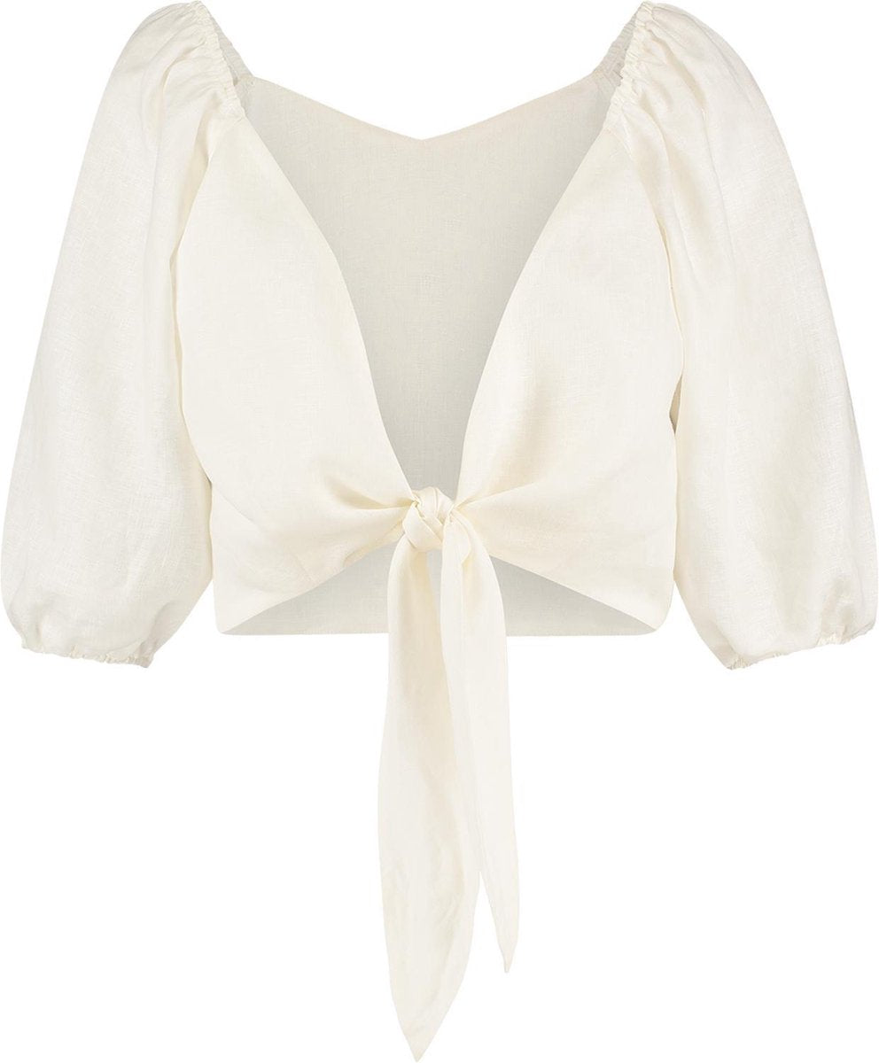 WALLIEN - Dames Omslag Top - Crispy White - Wit