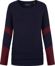 Lange mouw "Thee" - marine / claret XS Loungewear shirt YOGISTAR
