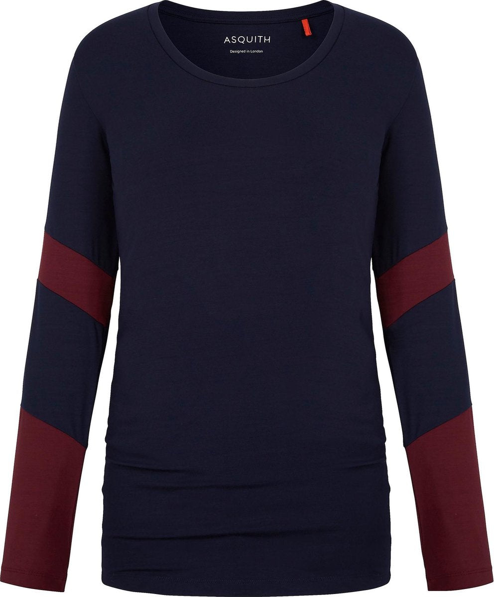 Lange mouw "Thee" - marine / claret XS Loungewear shirt YOGISTAR