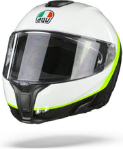 Agv Sportmodularrbon White Yellow Fluo  Systeemhelm - Motorhelm - Maat XXL