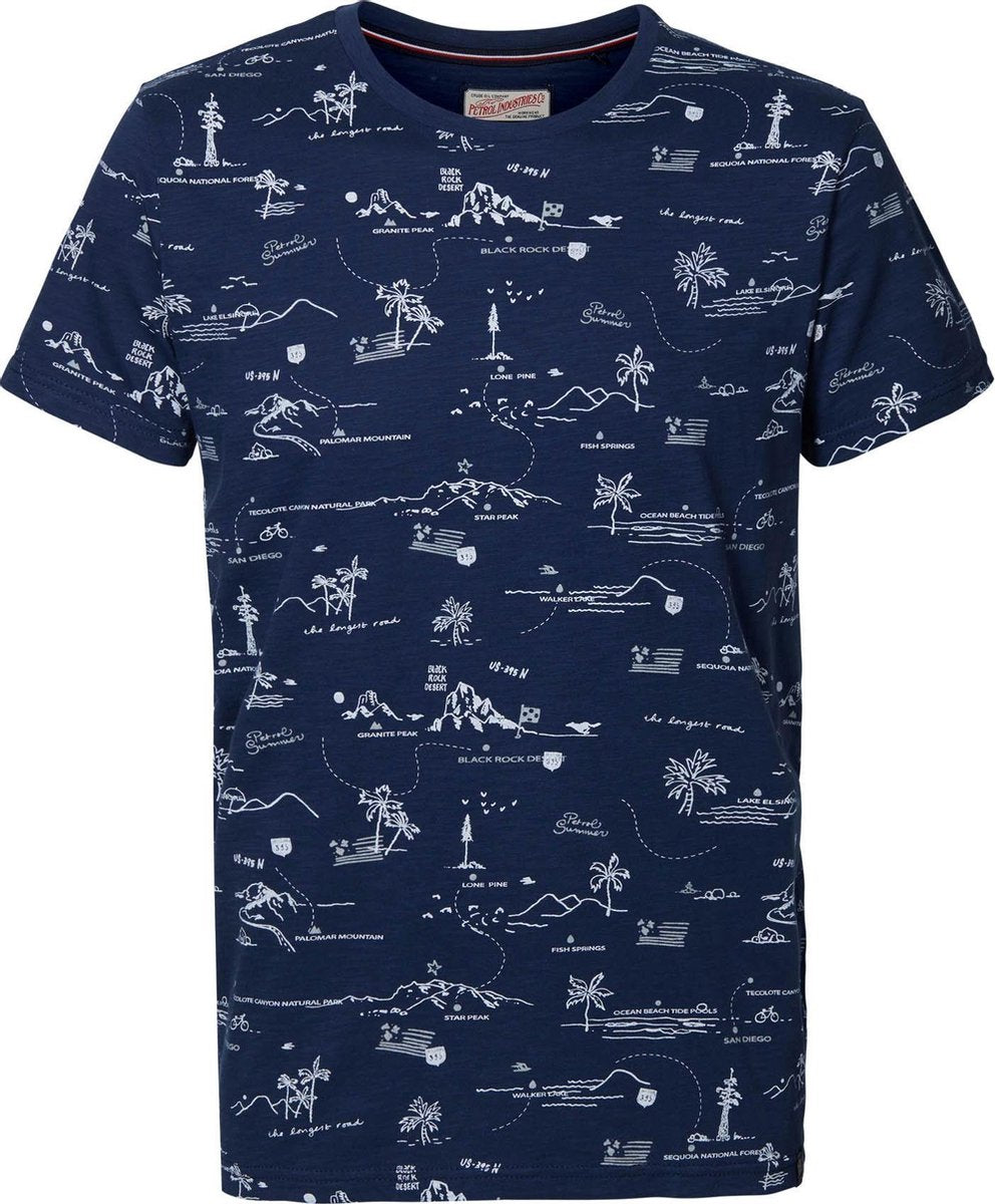 Petrol Industries - Heren Longest road t-shirt - Blauw - Maat S
