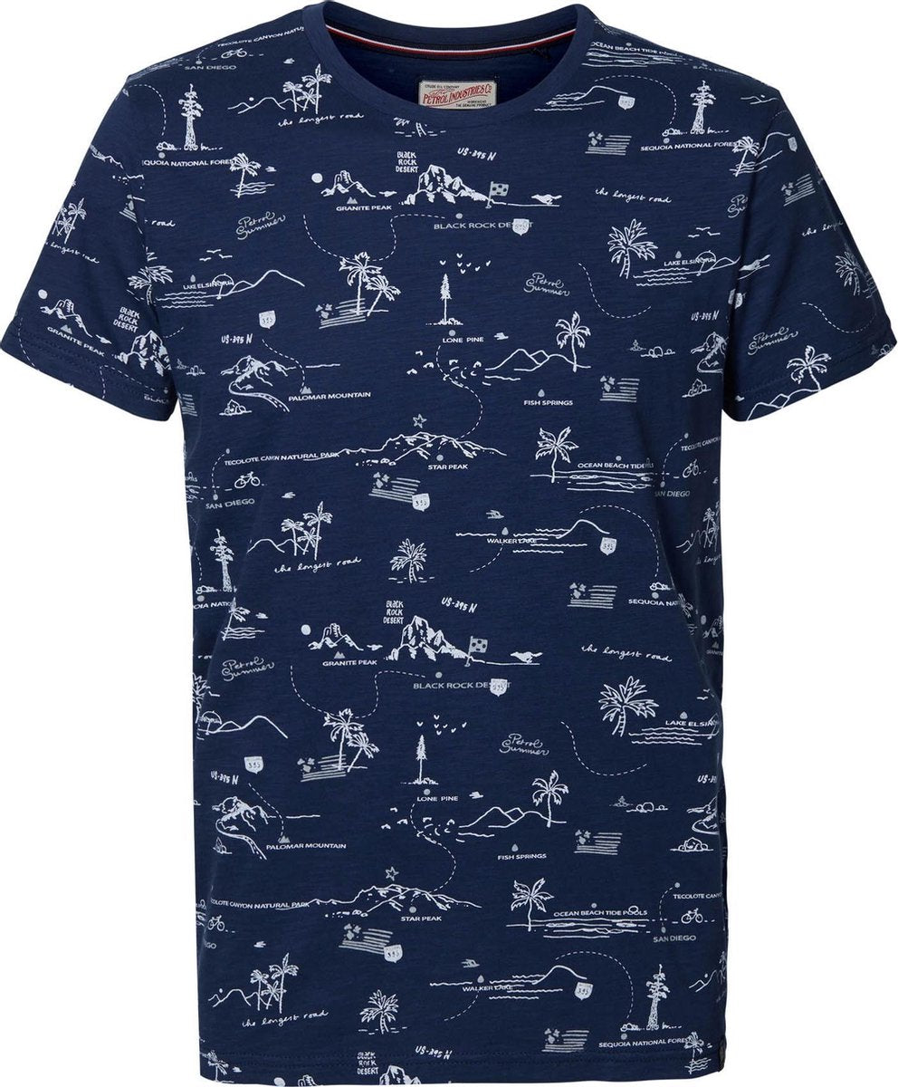 Petrol Industries - Heren Longest road t-shirt - Blauw - Maat M