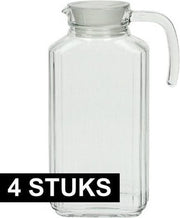 4x Glazen schenkkan met handvat 1