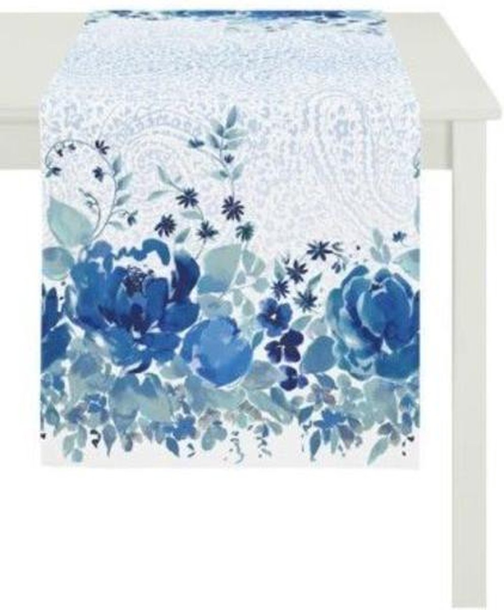 Apelt Tafelloper Blauwe Bloem 48x140 cm