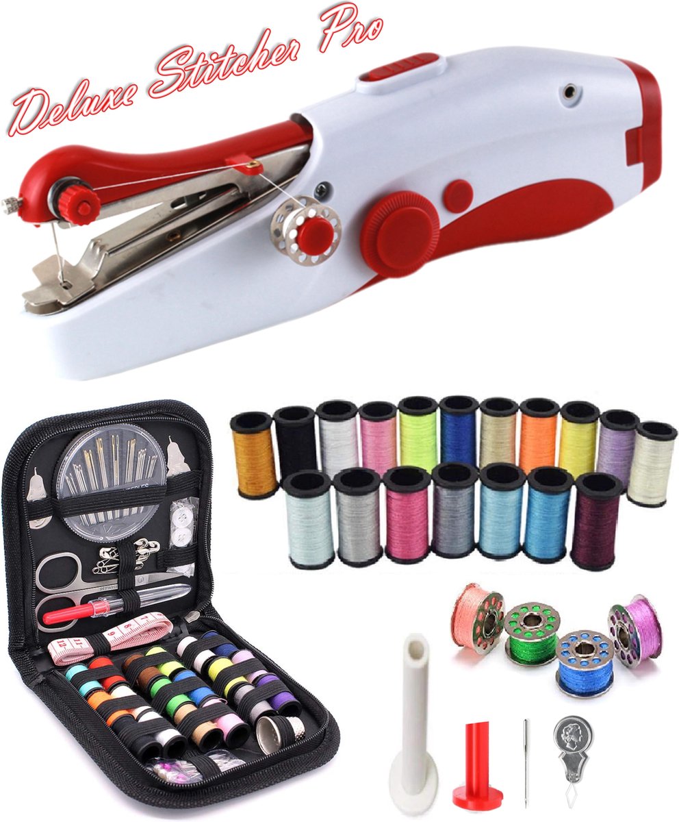 Deluxe Stitcher Pro - PREMIUM Handnaaimachine + 80 Delige Starterskit
