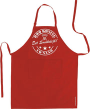 Mijncadeautje Schort - BBQ Koning - met voornaam - eet smakelijk - mooie en exclusieve keukenschort - rood