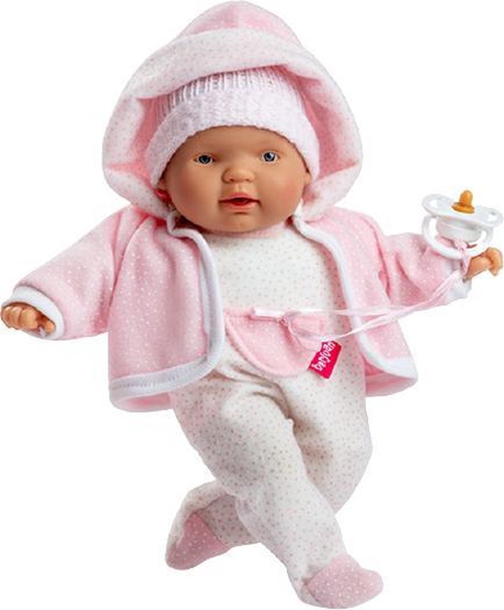 Berjuan Babypop Lloroncete Meisjes 28 Cm Wit/lichtroze 5-delig