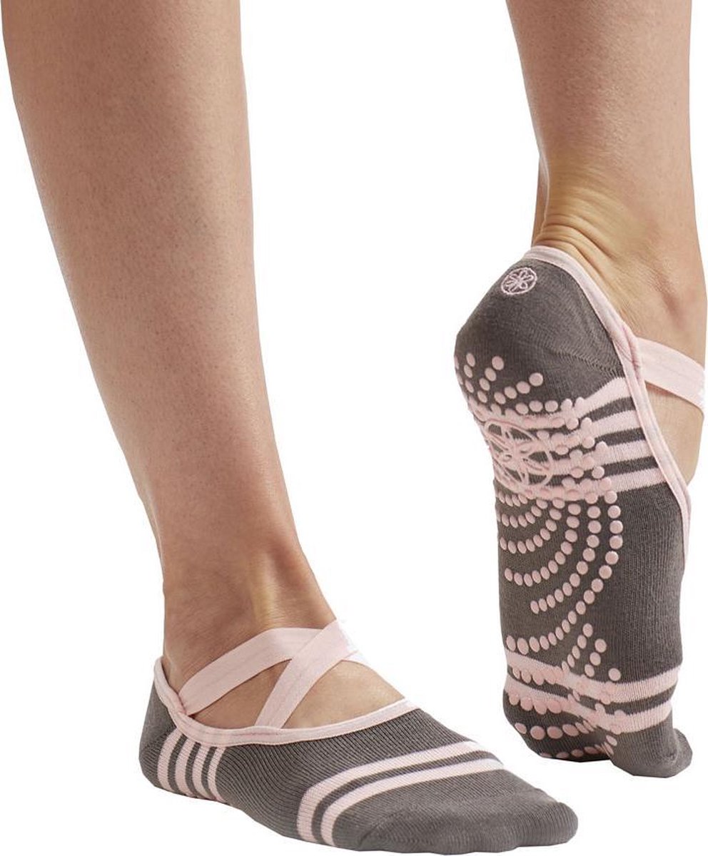 Gaiam Grippy Barre Socks Sportsokken Dames - Grijs; Roze - Maat 36-40