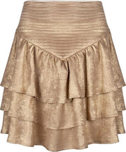 Jacky Luxury Gouden rok met ruffles