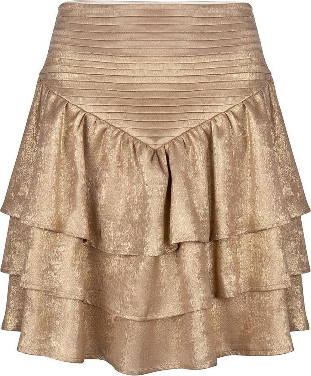 Jacky Luxury Gouden rok met ruffles
