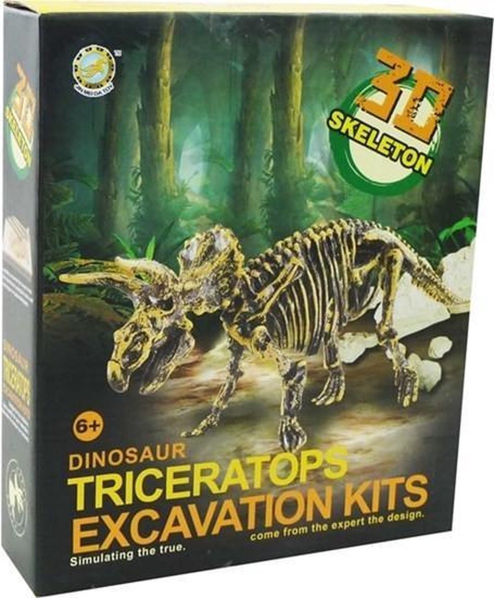 Dinoskelet uitbikken Triceratops 23cm