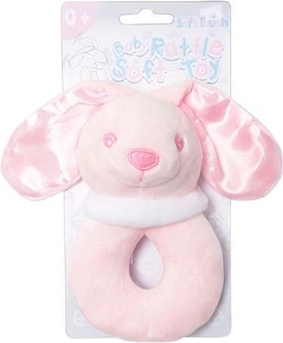 Soft Touch Rammelaar Konijn Meisjes 14 Cm Polyester Roze