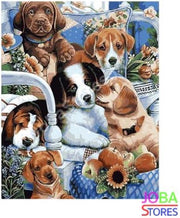 Schilderen op nummer Puppies 40x50cm