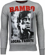 Local Fanatic Rambo - Rhinestone Sweater - Grijs - Maten: XXL