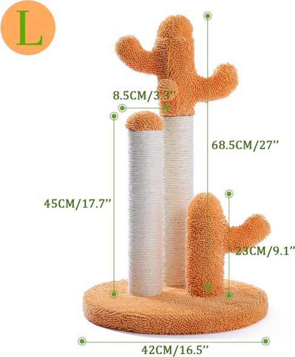 TBG Leuke Cactus Huisdier Krabpaal Speelgoed met Bal Krabpalen voor Katten Kitten Klimmen Boom Kat Speelgoed Beschermen Meubels Snelle levering AMT0066OG-L