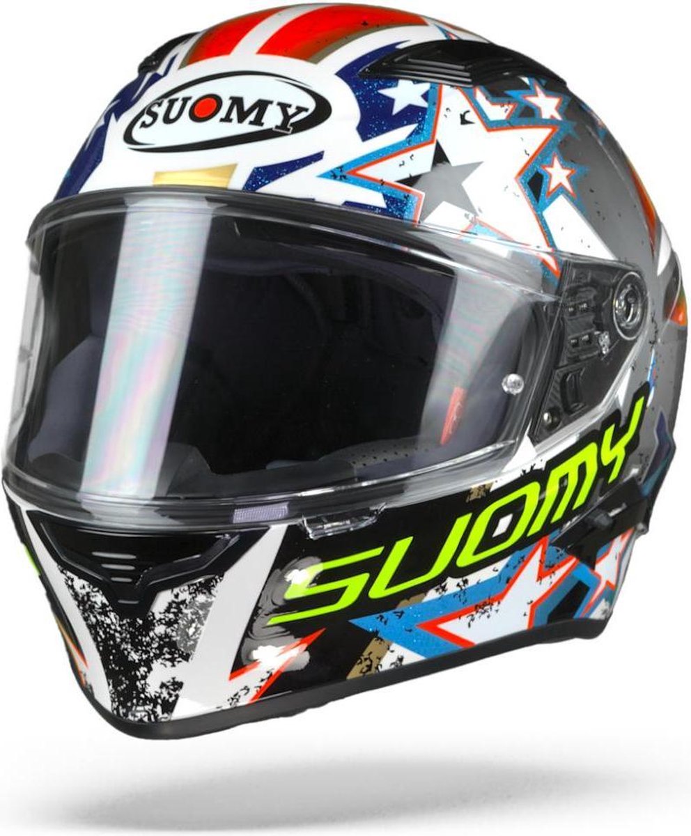 Suomy Speedstar Iwantu Wit Blauw Rood Integraalhelm - Motorhelm - Maat S