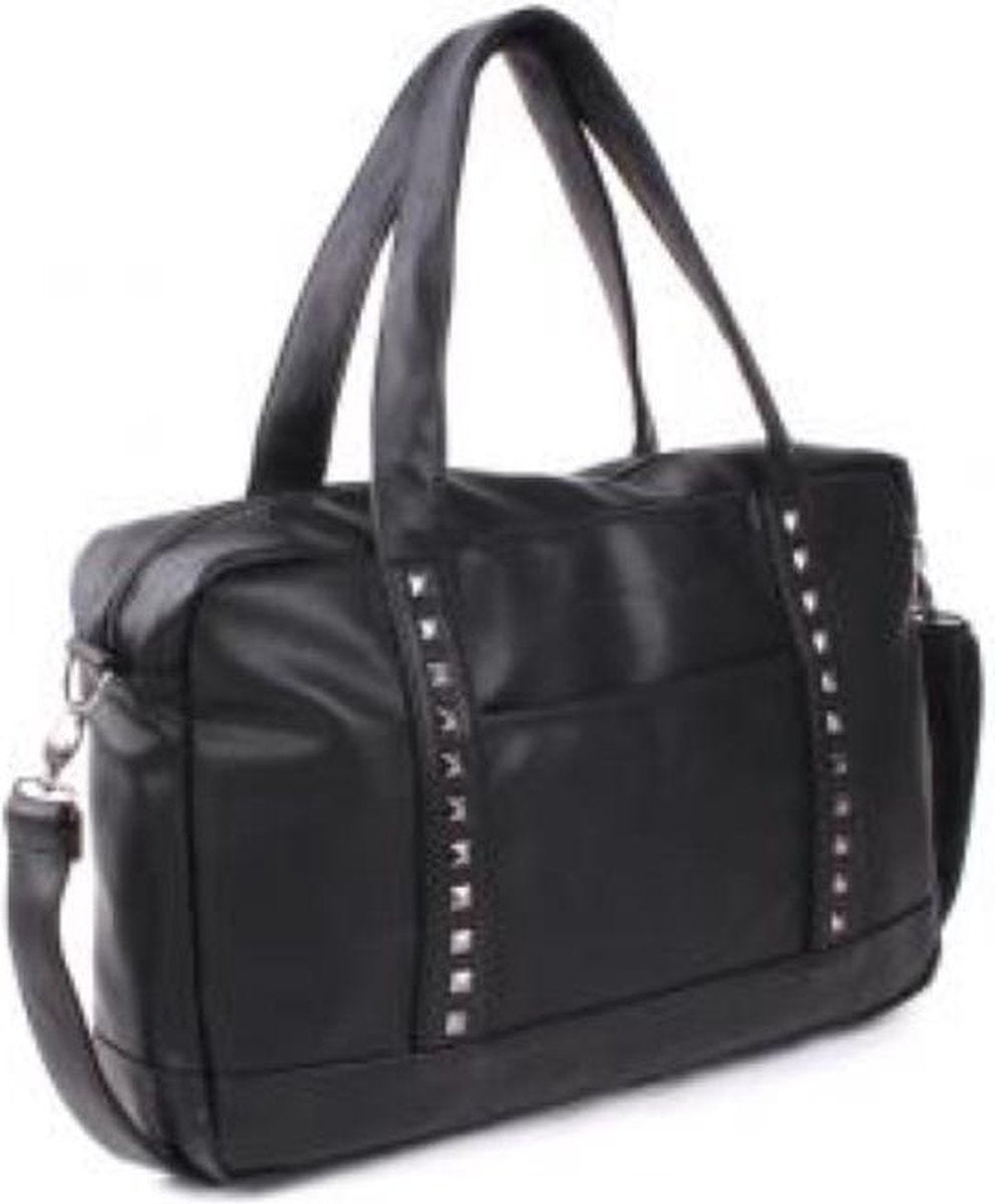 Kidzroom Luiertas - Zwart - Vegan Leather met studs