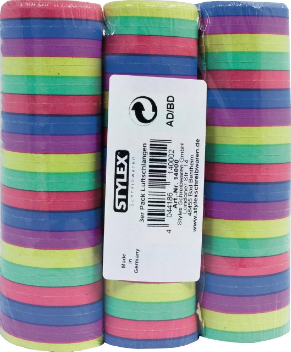 Serpentines - 3 Rollen met 18 worpen in verpakking - 3x4m