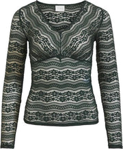 Vidivo V-neck L/s Top 14066064 Darkest Spruce