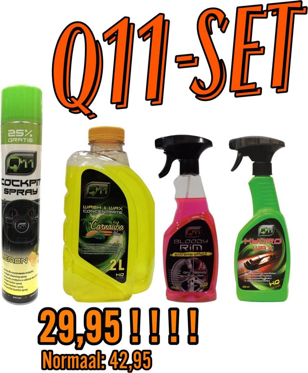 *Q11* Was set * Shampoo* Wax Spray * Velgen Reiniger * Cockpit Spray * Slechts 29