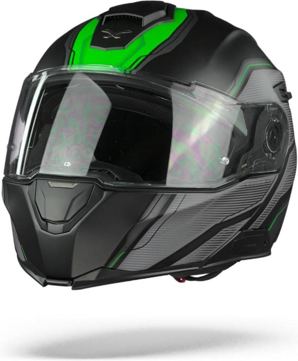 Nexx X.Vilitur Paradox Black Green Matt  Systeemhelm - Motorhelm - Maat XXXL
