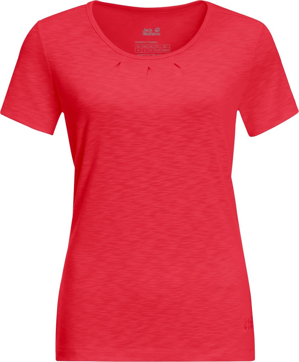 Jack Wolfskin Travel Drape T W T-Shirt Shortsleeve Tulip Red Women