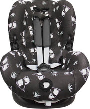 AUTOSTOELHOES 1+ SHY PANDA INTERLOCK | ZWART | BRILJANT