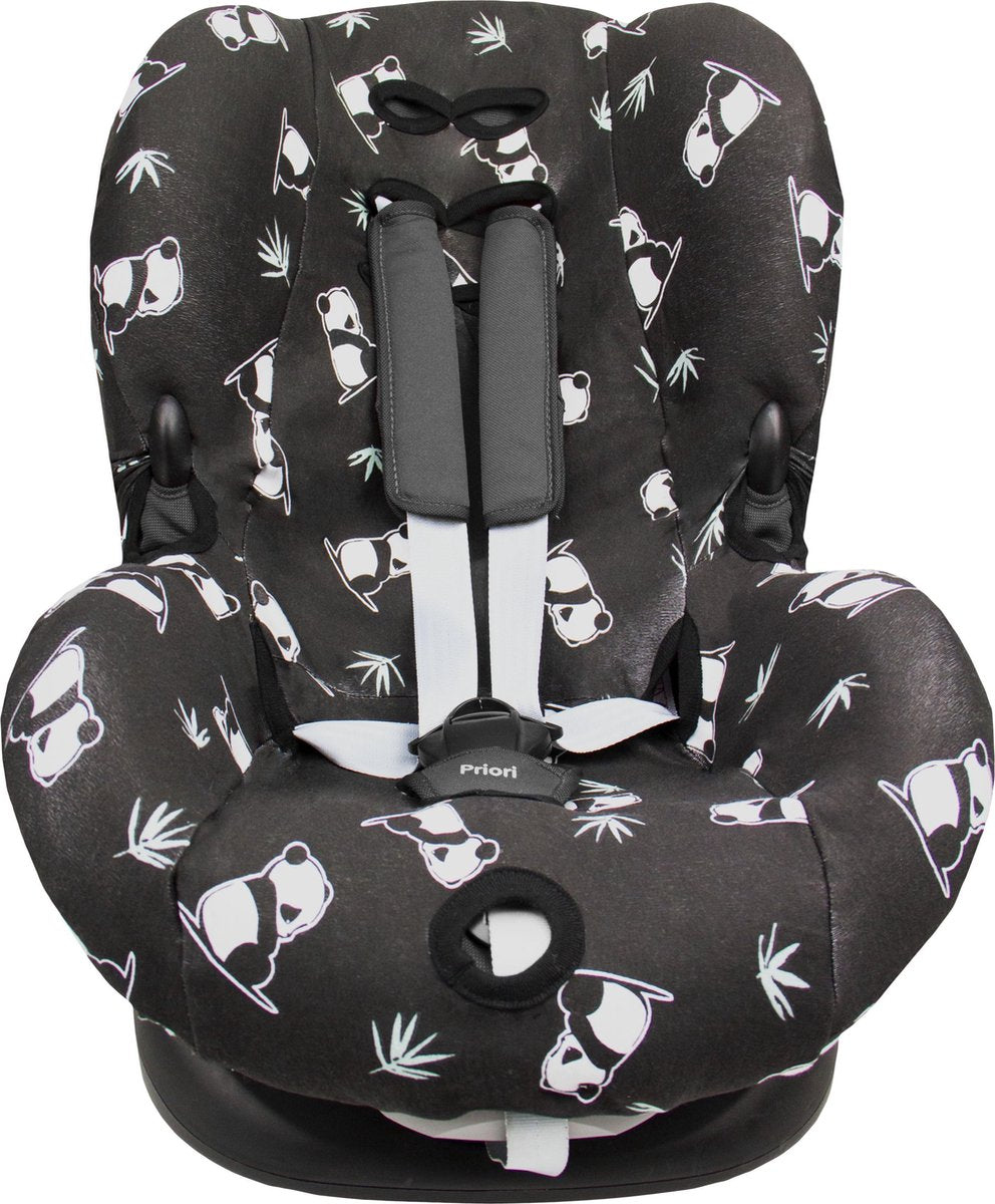 AUTOSTOELHOES 1+ SHY PANDA INTERLOCK | ZWART | BRILJANT