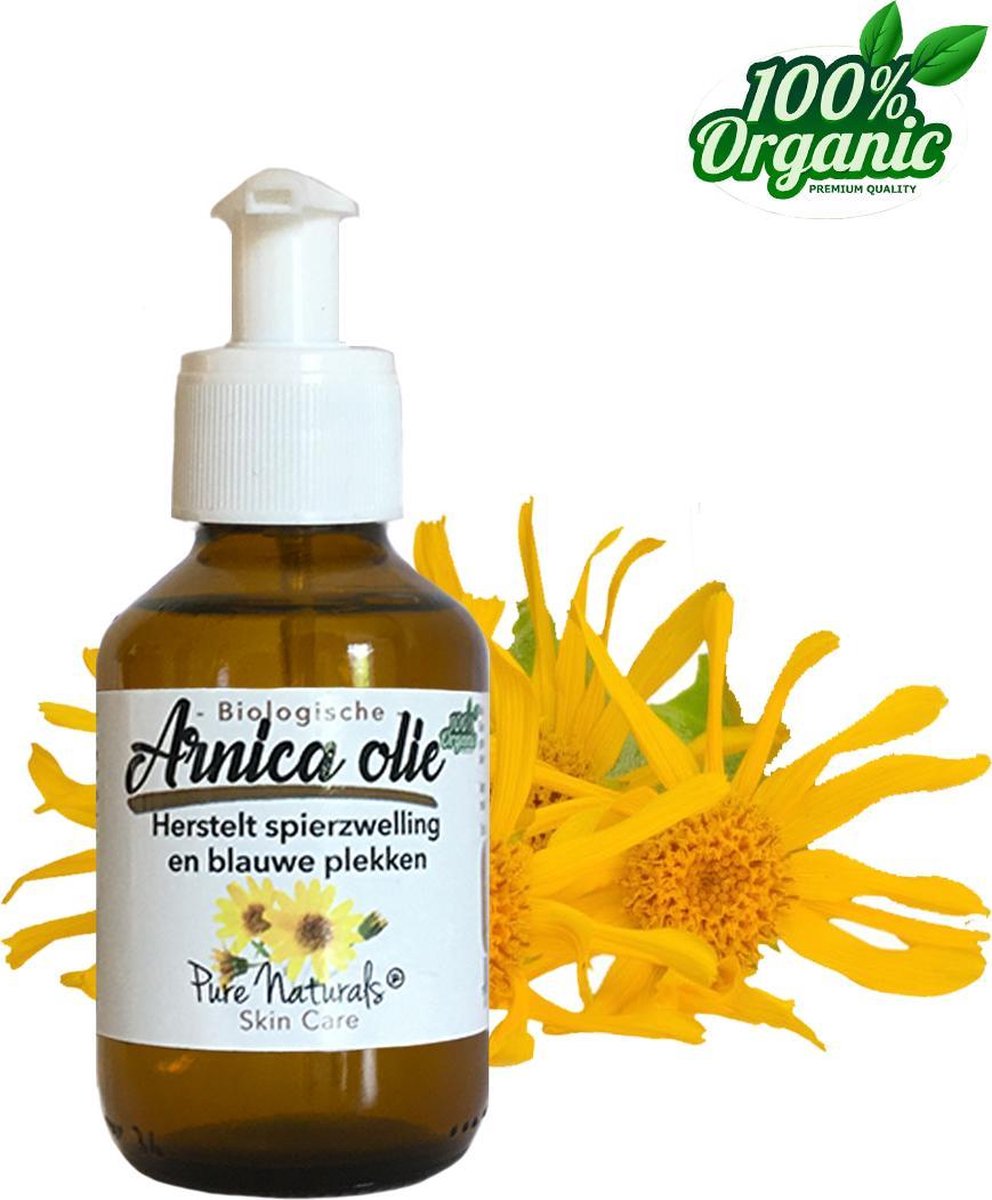 Arnica olie 100 ml - Biologisch - Maceraat - Puur - Huidolie - Bij blauwe plekken - Huidverzorging - Pure Naturals
