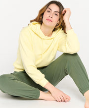 Comfortabele hoody met touwtjes - Geel