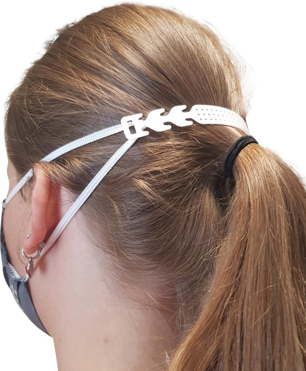 Pulver® Wit | Mondkapje wasbaar houder | Voorkomt irritatie en pijn | Achter op het hoofd medisch| Houdt uw mondkapje | mondmasker strak | Meer bescherming | brildrager | silicone | Earbuddies | Earsavers | Earsaver | Mondmasker