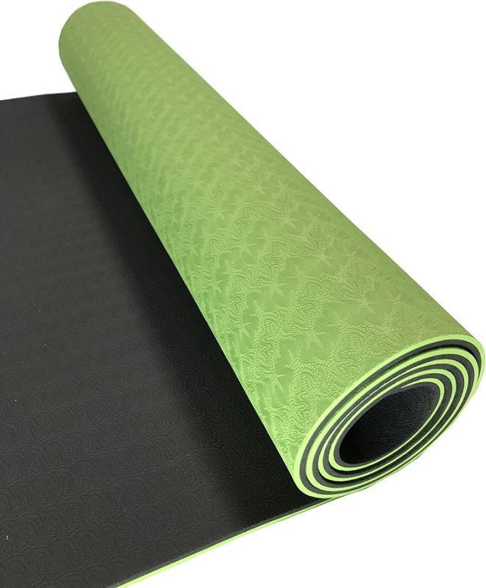 Sportbay Eco Deluxe Yogamat - 183 x 61 cm - Groen/Grijs