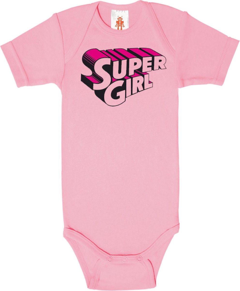 Supergirl baby romper roze - Logoshirt - 98/104