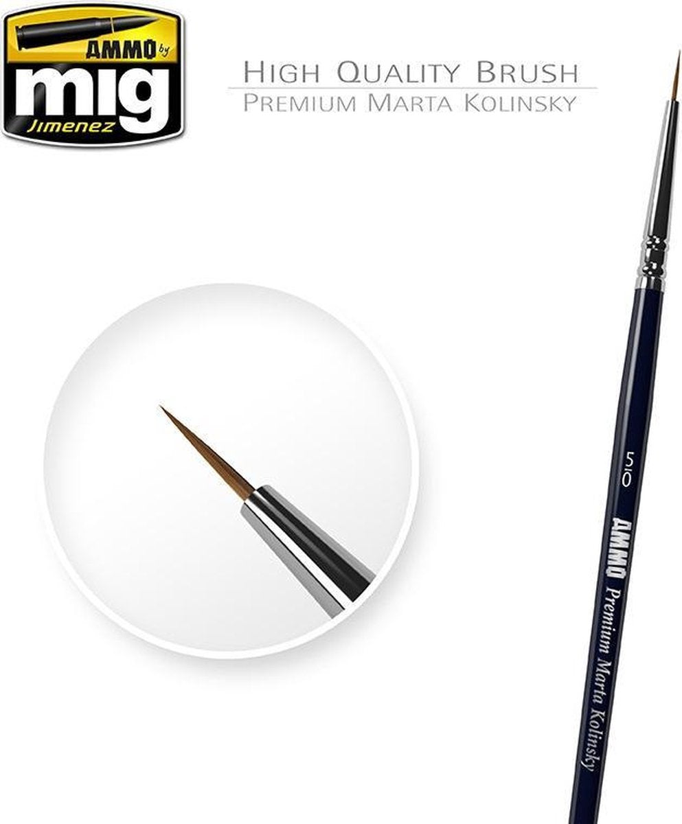 Mig - 5/0 Premium Marta Kolinsky Round Brush (Mig8600)