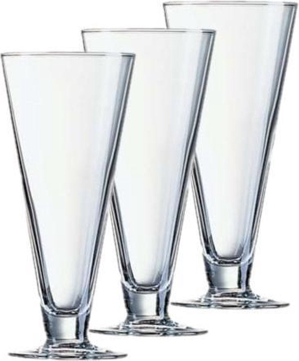 Set van 12x stuks ijs/sorbet coupes op voet van glas 320 ml - Ijscoupe glazen/schaaltjes