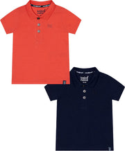 Koko Noko BIO Basics (2pack) Polo NOAH Blauw en Oranje - Maat 86/92