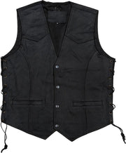 Biker vest leder zwart