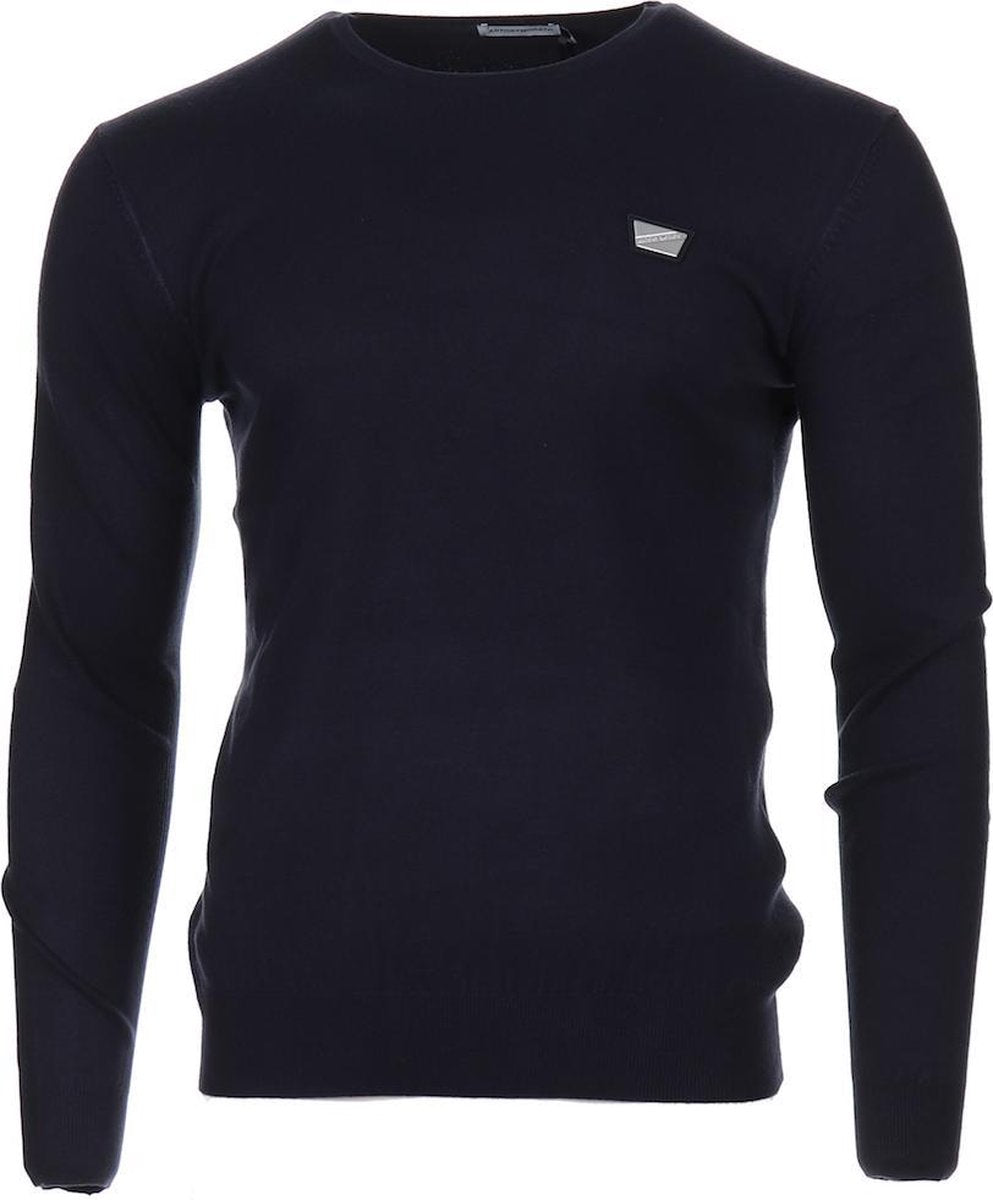 Antony Morato Trui Knitted Metal Logo Blue Ink