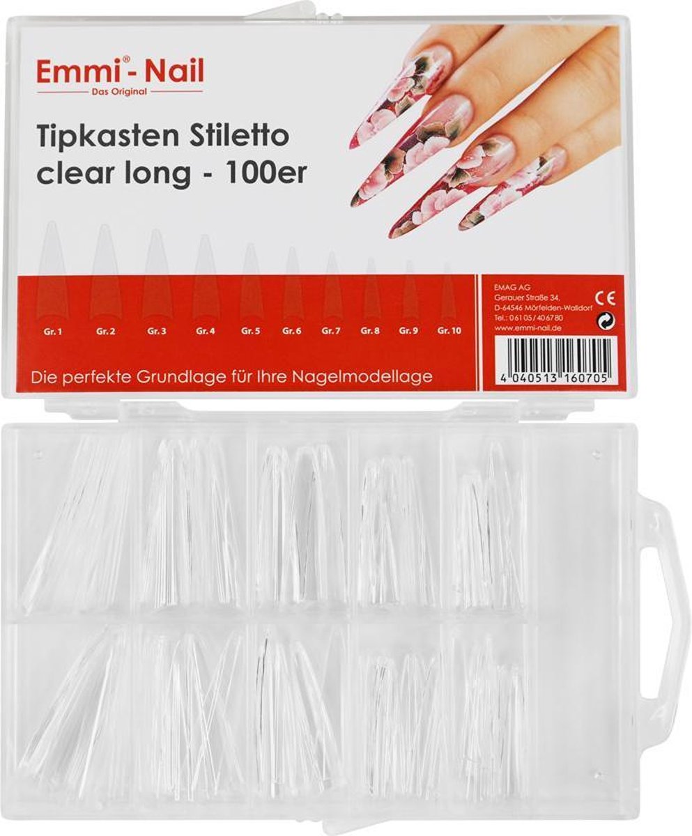 Emmi-Nail Tips Stiletto Lang Clear