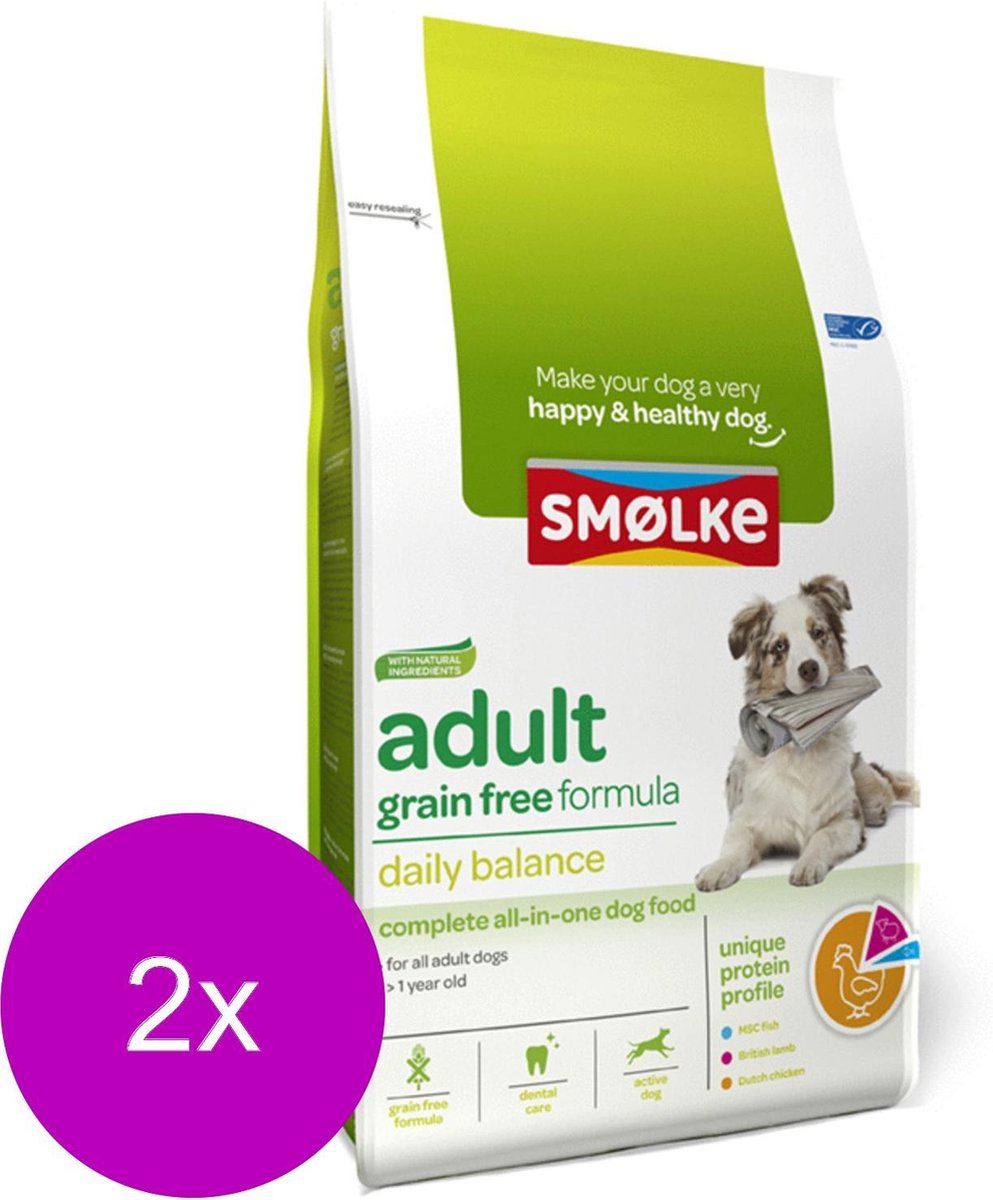 Smolke Adult Grain Free Formula Kip&Groente&Lam - Hondenvoer - 2 x 3 kg