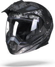 Scorpion ADX-1 Battleflage Mat Zwart Zilver Systeemhelm - Motorhelm - Maat S